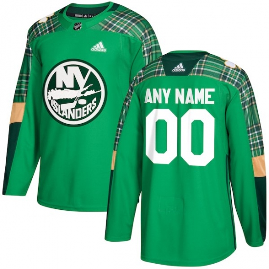 Men's New York Islanders adidas Green St. Patrick's Day Custom Practice Jersey - Ujersey