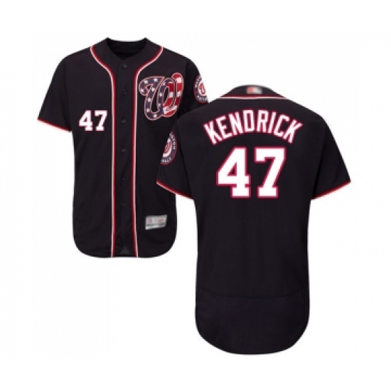 Men's Washington Nationals #47 Howie Kendrick Navy Blue Alternate Flex Base Authentic Collection Baseball Jersey - Ujersey