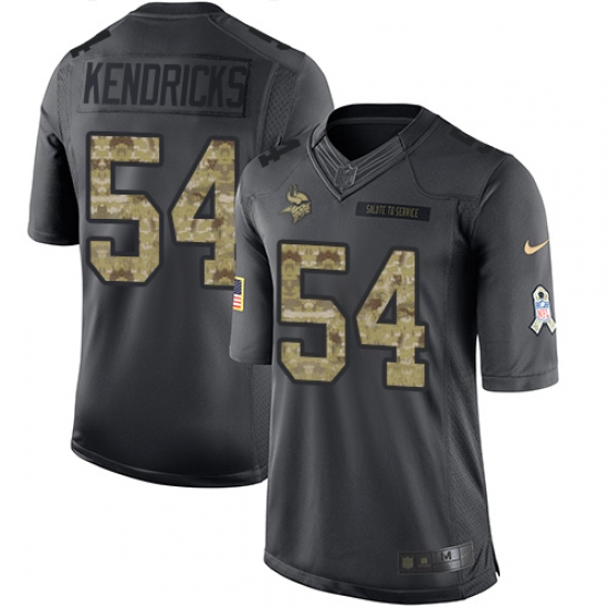 Youth Nike Minnesota Vikings #54 Eric Kendricks Limited Black 2016 Salute to Service NFL Jersey - Ujersey