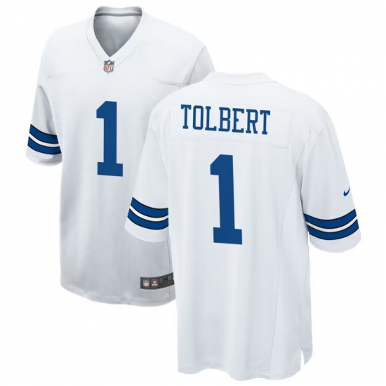 Men's Dallas Cowboys #1 Jalen Tolbert White Vapor Limited Jersey - Ujersey