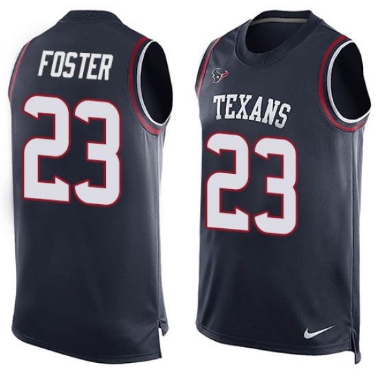 Men's Nike Houston Texans #23 Arian Foster Limited Navy Blue Player Name & Number Tank Top NFL Jersey - Ujersey