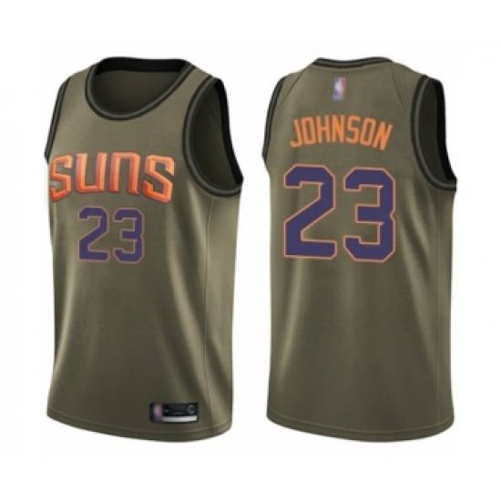 Youth Phoenix Suns #23 Cameron Johnson Swingman Green Salute to Service Basketball Jersey - Ujersey