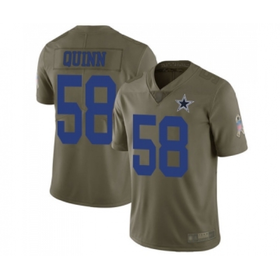 Men's Dallas Cowboys #58 Robert Quinn Limited Olive 2017 Salute to Service Football Jersey - Ujersey
