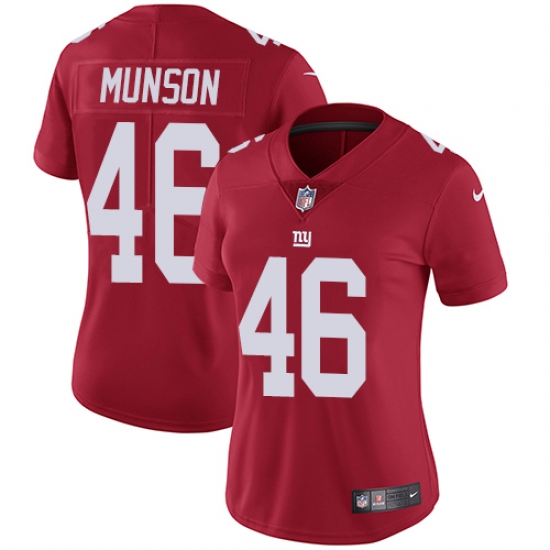 Women's Nike New York Giants #46 Calvin Munson Red Alternate Vapor Untouchable Limited Player NFL Jersey - Ujersey