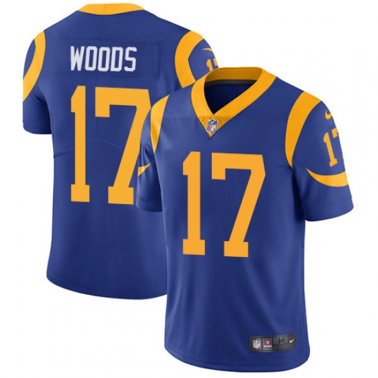 Youth Nike Los Angeles Rams #17 Robert Woods Royal Blue Alternate Vapor Untouchable Limited Player NFL Jersey - Ujersey