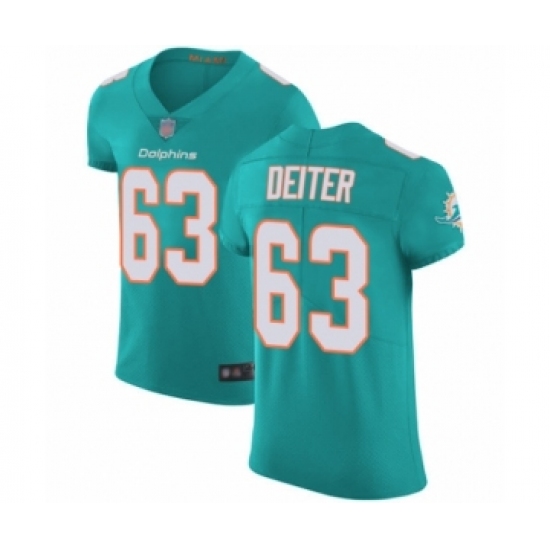 Men's Miami Dolphins #63 Michael Deiter Aqua Green Team Color Vapor Untouchable Elite Player Football Jersey - Ujersey