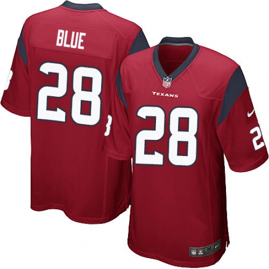 Men's Nike Houston Texans #28 Alfred Blue Game Red Alternate NFL Jersey - Ujersey