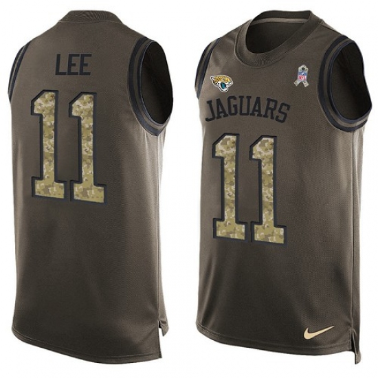 Men's Nike Jacksonville Jaguars #11 Marqise Lee Limited Green Salute to Service Tank Top NFL Jersey - Ujersey