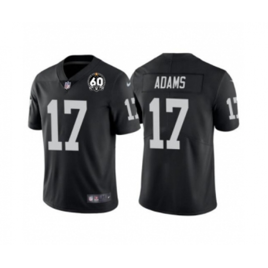 Men's Las Vegas Raiders #17 Davante Adams Black With 60th Anniversary Patch Vapor Limited Stitched Jersey - Ujersey