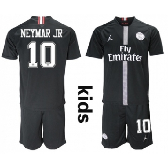 Jordan Paris Saint Germain #10 Neymar Jr Home Kid Soccer Club Jersey