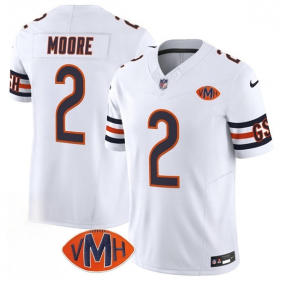 Men's Chicago Bears #2 D.J. Moore White 2025 F.U.S.E. With VMH Vapor Untouchable Limited Football Stitched Jersey - Ujersey