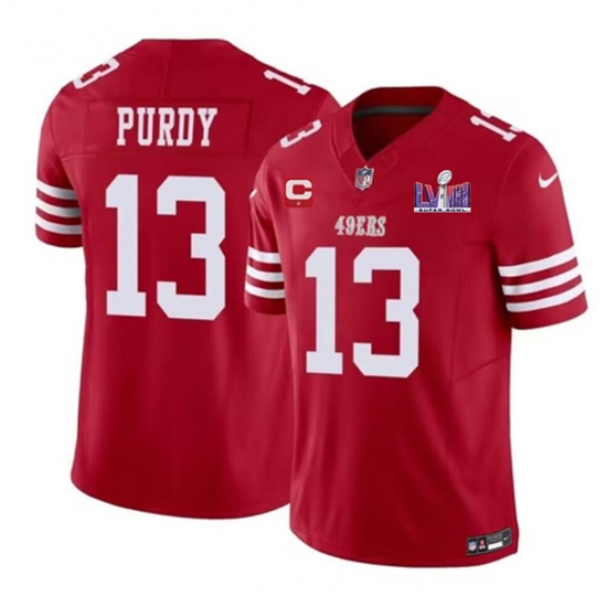 Men's San Francisco 49ers #13 Brock Purdy Red 2024 F.U.S.E. Super Bowl LVIII And 1-star C Vapor Untouchable Limited Football Stitched Jersey - Ujersey