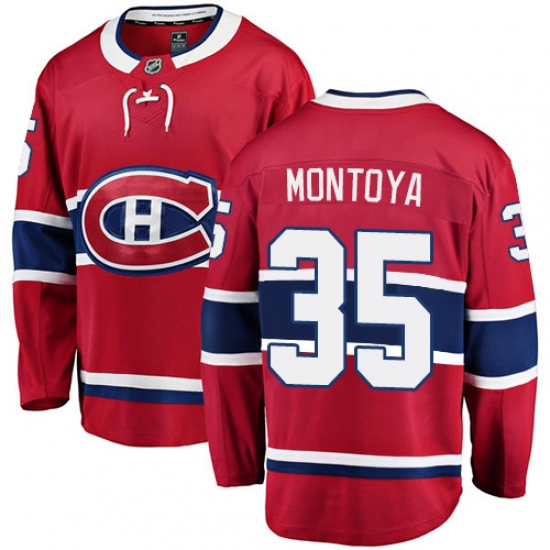 Youth Montreal Canadiens #35 Al Montoya Authentic Red Home Fanatics Branded Breakaway NHL Jersey - Ujersey