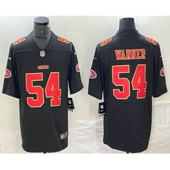 Men's San Francisco 49ers #54 Fred Warner Black Red Fashion Vapor Limited Stitched Jersey - Ujersey