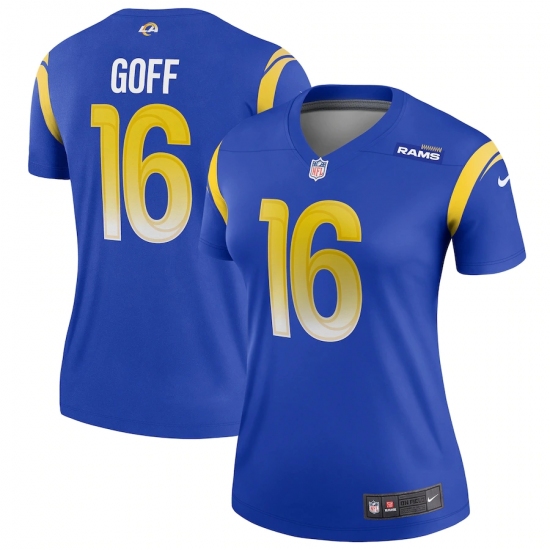 Women's Los Angeles Rams #16 Jared Goff Blue Nike Royal Game Jersey.webp - Ujersey