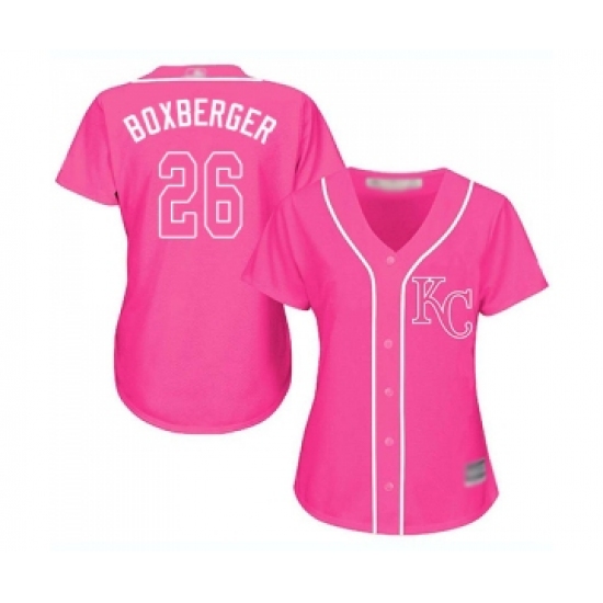 Women's Kansas City Royals #26 Brad Boxberger Replica Pink Fashion Cool Base Baseball Jersey - Ujersey