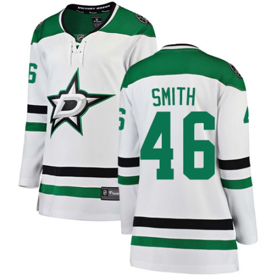 Women's Dallas Stars #46 Gemel Smith Authentic White Away Fanatics Branded Breakaway NHL Jersey - Ujersey