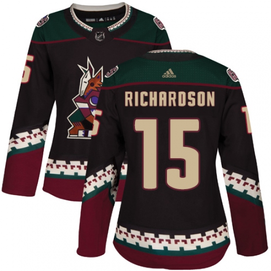 Women's Adidas Arizona Coyotes #15 Brad Richardson Premier Black Alternate NHL Jersey - Ujersey