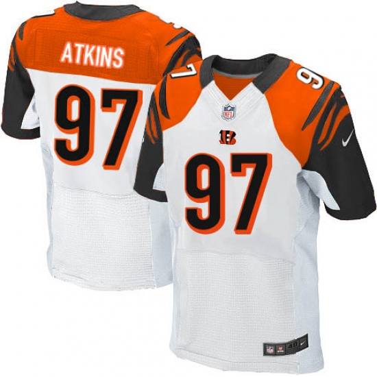Men's Nike Cincinnati Bengals #97 Geno Atkins Elite White NFL Jersey - Ujersey