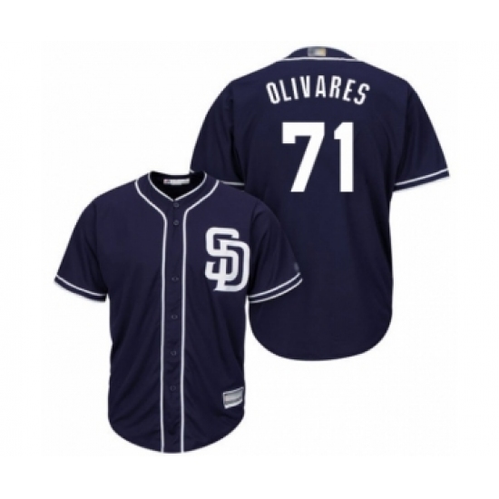 Youth San Diego Padres #71 Edward Olivares Authentic Navy Blue Alternate 1 Cool Base Baseball Player Jersey - Ujersey