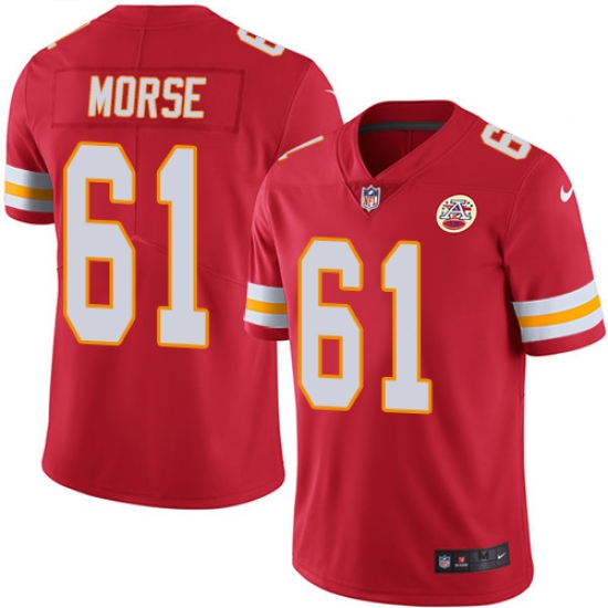 Youth Nike Kansas City Chiefs #61 Mitch Morse Red Team Color Vapor Untouchable Limited Player NFL Jersey - Ujersey