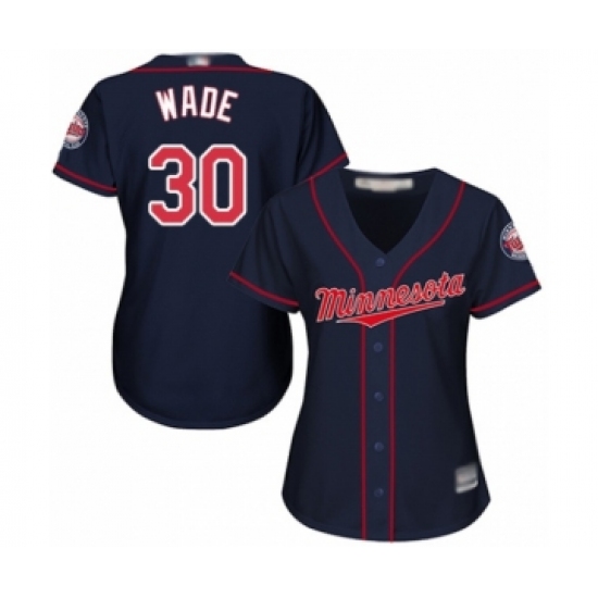 Women's Minnesota Twins #30 LaMonte Wade Authentic Navy Blue Alternate Road Cool Base Baseball Player Jersey - Ujersey