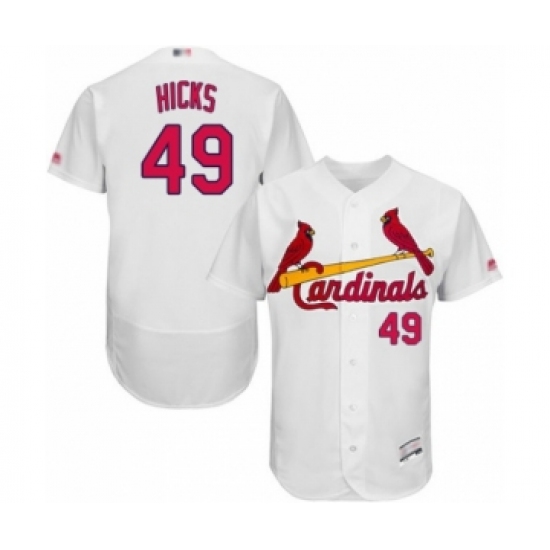 Men's St. Louis Cardinals #49 Jordan Hicks White Home Flex Base Authentic Collection Baseball Player Jersey - Ujersey