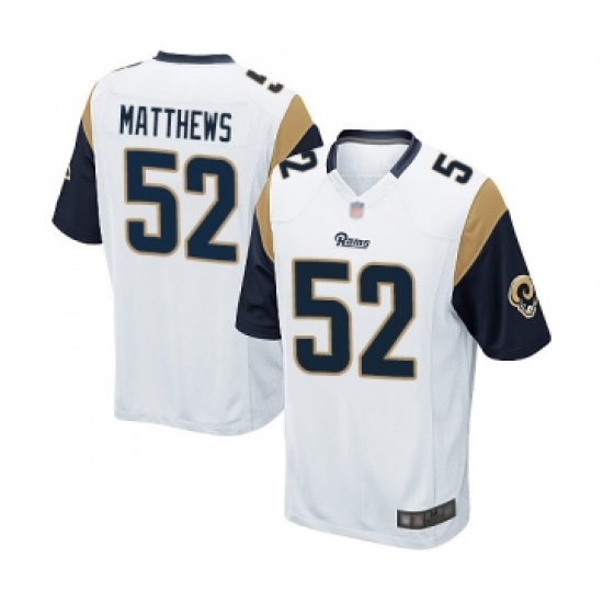 Men's Los Angeles Rams #52 Clay Matthews Game White Football Jersey - Ujersey