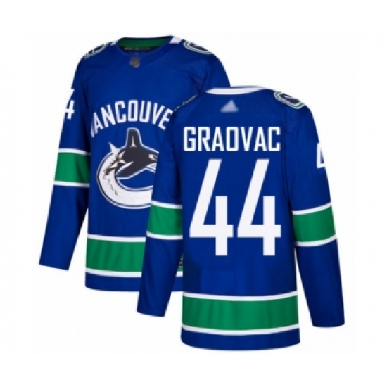 Men's Vancouver Canucks #44 Tyler Graovac Authentic Blue Home Hockey Jersey - Ujersey