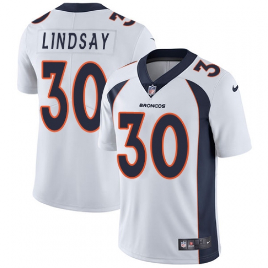 Men's Nike Denver Broncos #30 Phillip Lindsay White Vapor Untouchable Limited Player NFL Jersey - Ujersey