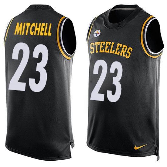 Men's Nike Pittsburgh Steelers #23 Mike Mitchell Limited Black Player Name & Number Tank Top NFL Jersey - Ujersey