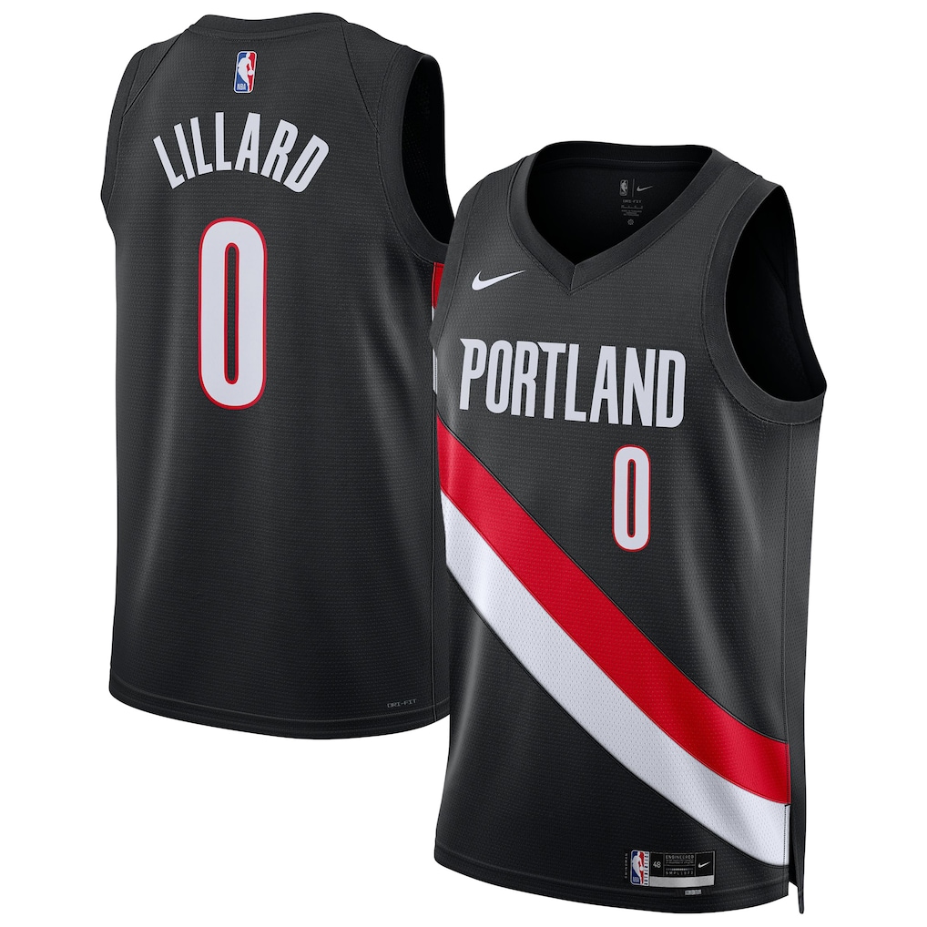 Unisex Portland Trail Blazers Damian Lillard Nike Black Swingman Player Jersey - Icon Edition - Ujersey Shop