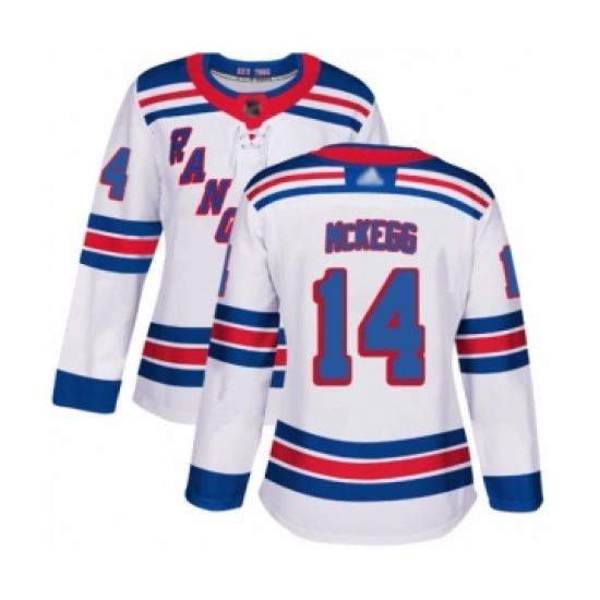 Women's New York Rangers #14 Greg McKegg Authentic White Away Hockey Jersey - Ujersey