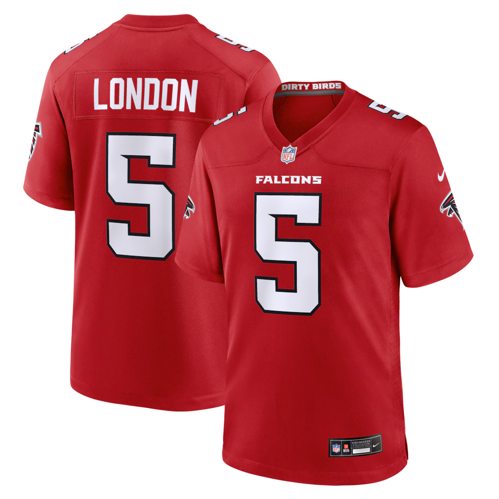 Men's Atlanta Falcons Drake London Nike Red Game Jersey - Ujersey Shop