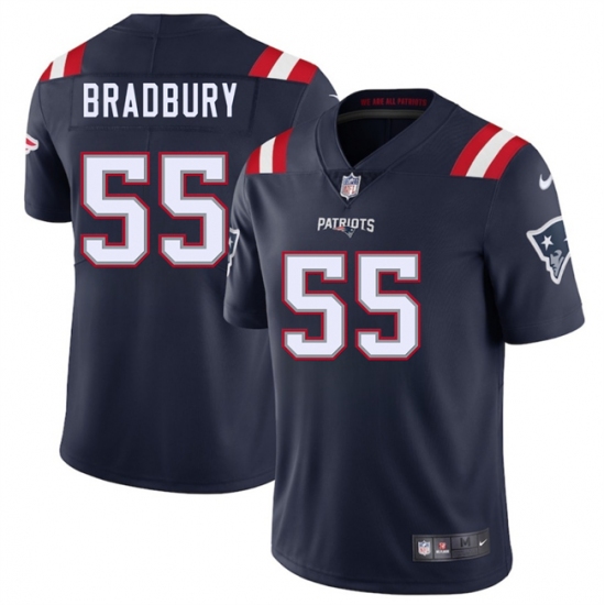 Men's New England Patriots #55 Garrett Bradbury Navy 2025 Vapor Limited Football Stitched Jersey - Ujersey