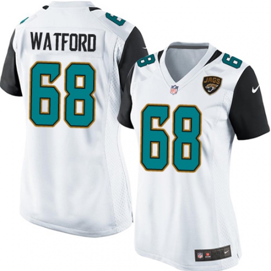 Women's Nike Jacksonville Jaguars #68 Earl Watford Game White NFL Jersey - Ujersey