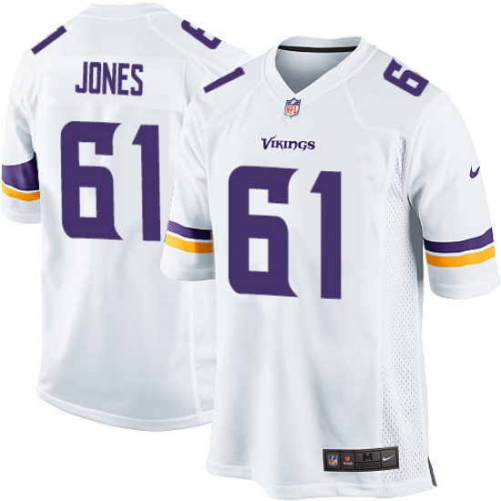 Men's Nike Minnesota Vikings #61 Brett Jones Game White NFL Jersey - Ujersey