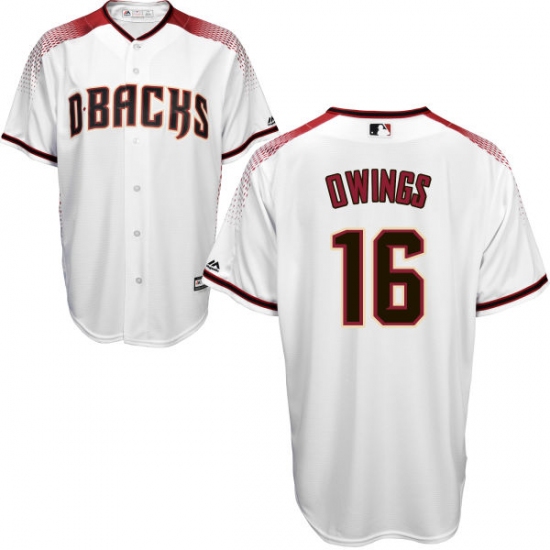 Men's Majestic Arizona Diamondbacks #16 Chris Owings Authentic White Home Cool Base MLB Jersey - Ujersey