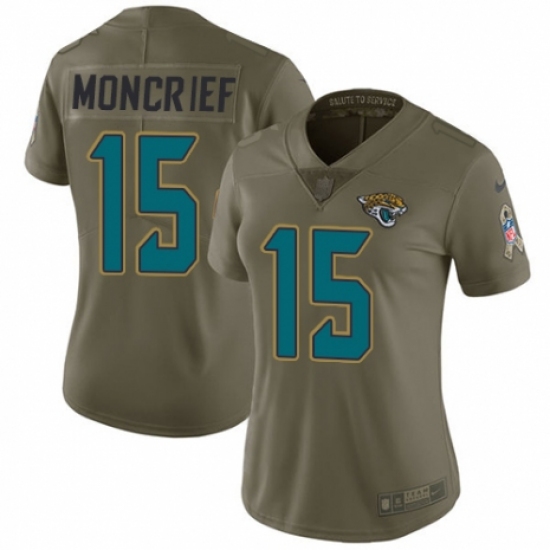 Women's Nike Jacksonville Jaguars #15 Donte Moncrief Limited Olive 2017 Salute to Service NFL Jersey - Ujersey