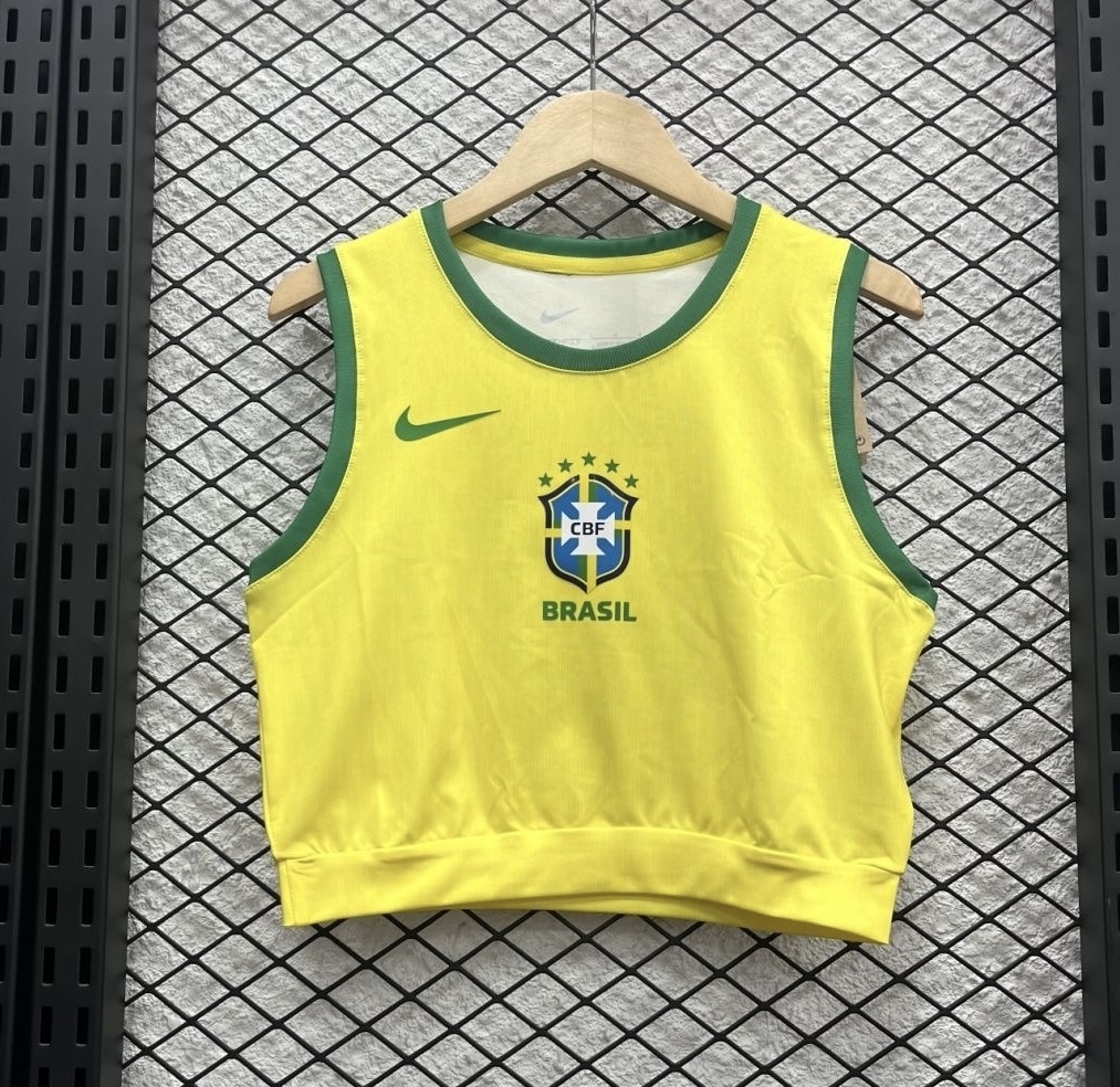Brazil Soccer Jersey Home Women's Vest 2025 - Ujersey NHL