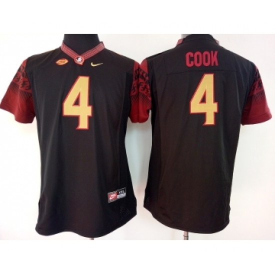 Florida State Seminoles 4 Dalvin Cook Black College Football Jersey - Ujersey