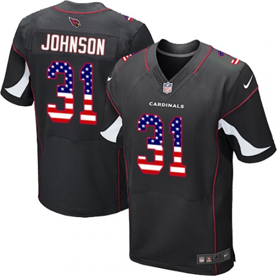 Men's Nike Arizona Cardinals #31 David Johnson Elite Black Alternate USA Flag Fashion NFL Jersey - ujerseystore