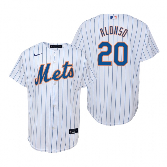 Men's Nike New York Mets #20 Pete Alonso White Home Stitched Baseball Jersey - Ujersey