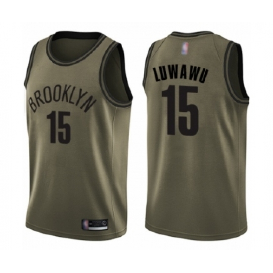 Youth Brooklyn Nets #15 Timothe Luwawu Swingman Green Salute to Service Basketball Jersey - Ujersey