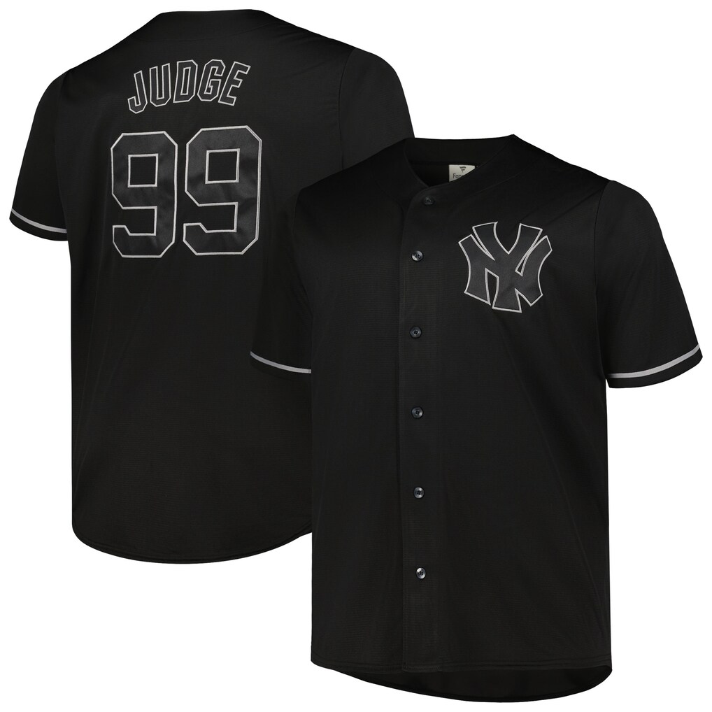 Men's New York Yankees Aaron Judge Black Big & Tall Pop Fashion Jersey - ujerseystore