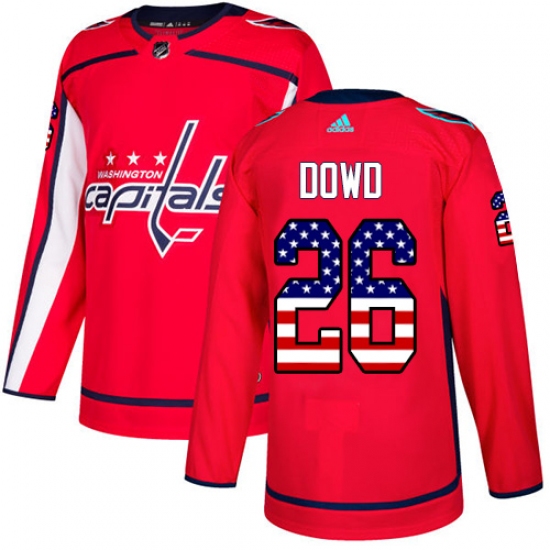 Youth Adidas Washington Capitals #26 Nic Dowd Authentic Red USA Flag Fashion NHL Jersey - Ujersey