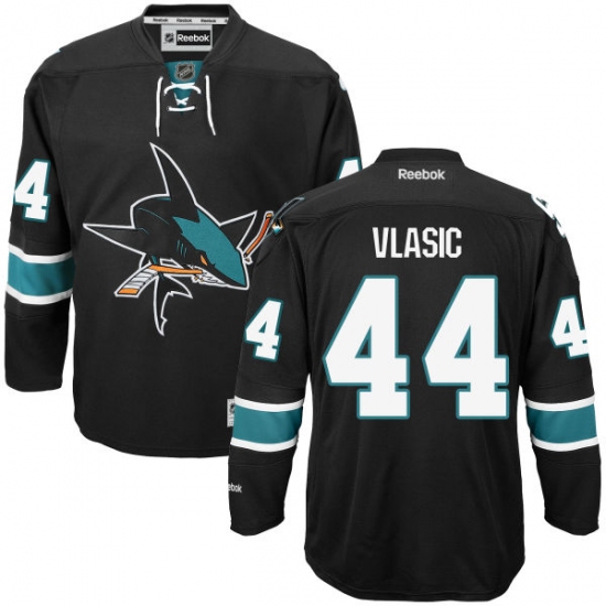Women's Reebok San Jose Sharks #44 Marc-Edouard Vlasic Premier Black Third NHL Jersey - Ujersey