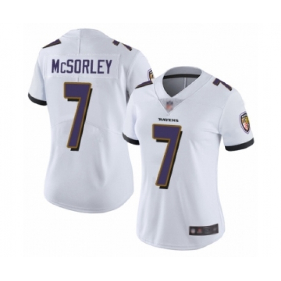 Women's Baltimore Ravens #7 Trace McSorley White Vapor Untouchable Limited Player Football Jersey - Ujersey