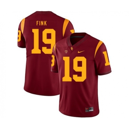 USC Trojans 19 Matt Fink Red College Football Jersey - Ujersey