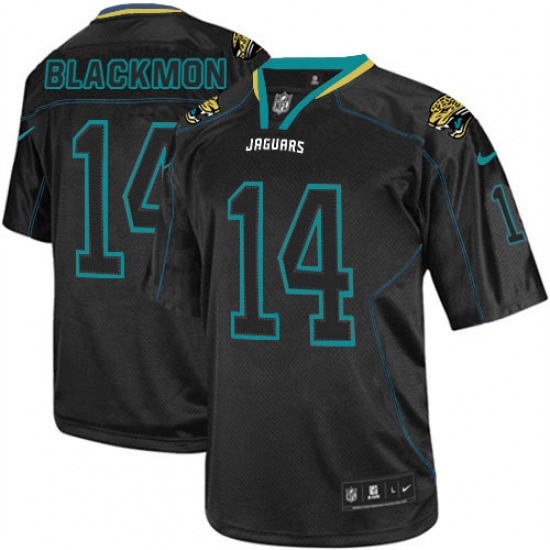 Men's Nike Jacksonville Jaguars #14 Justin Blackmon Elite Lights Out Black NFL Jersey - Ujersey